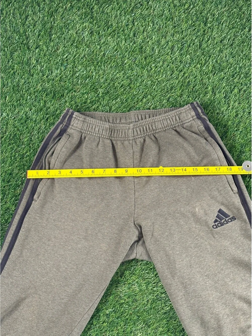 adidas Gray Sweatpants with Side Stripe and Logo